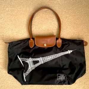 Longchamp Bag. Rare Eiffel Tower design. Black